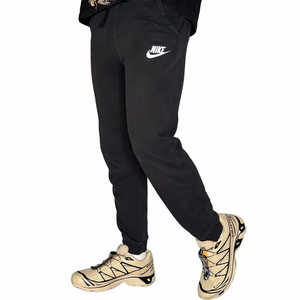 Nike Tech Fleece Vintage Black Sweatpants White Logo Drawstrings Men Size Small